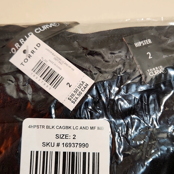 ❤️NWT TORRID PANTY - BLACK LACE - CAGE BACK - MID RISE SEXY HIPSTER - Picture 4 of 11